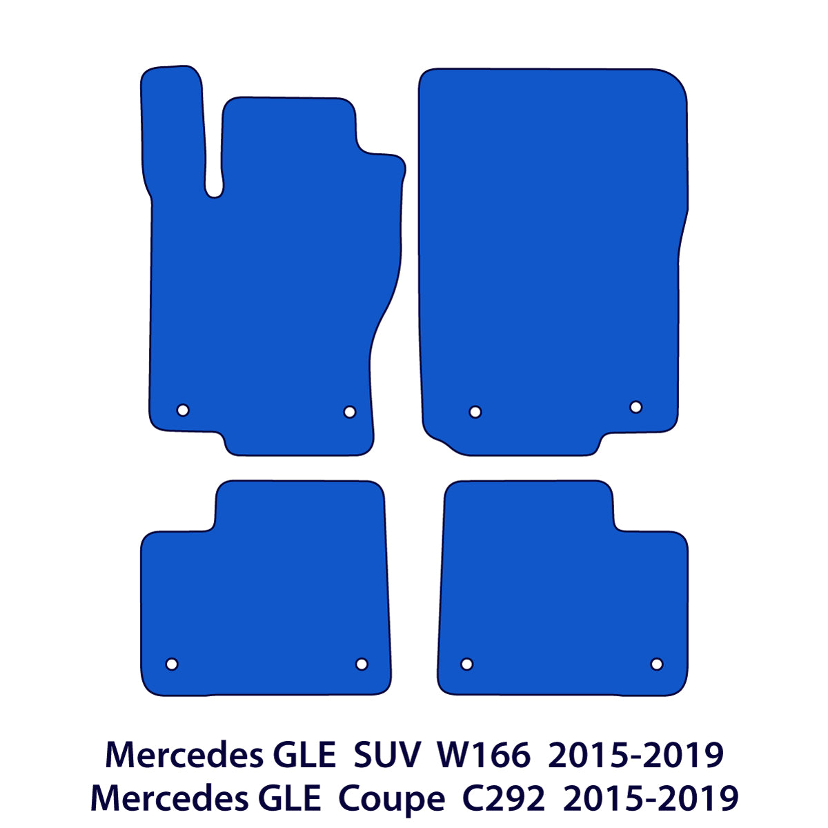 Mercedes GLE Velour Floor Mats 2015-2019 SUV & Coupe W166 & C292 – Black