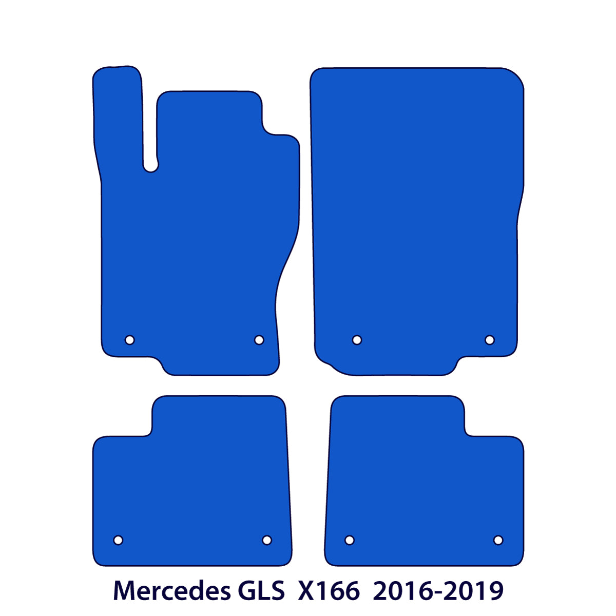 Mercedes GLS Velour Floor Mats 2016-2019 – X166 – Black