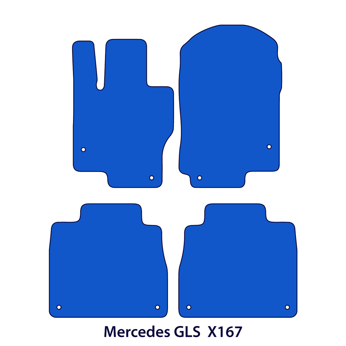 Mercedes GLS Velour Floor Mats 2020-2026 – X167 – Black