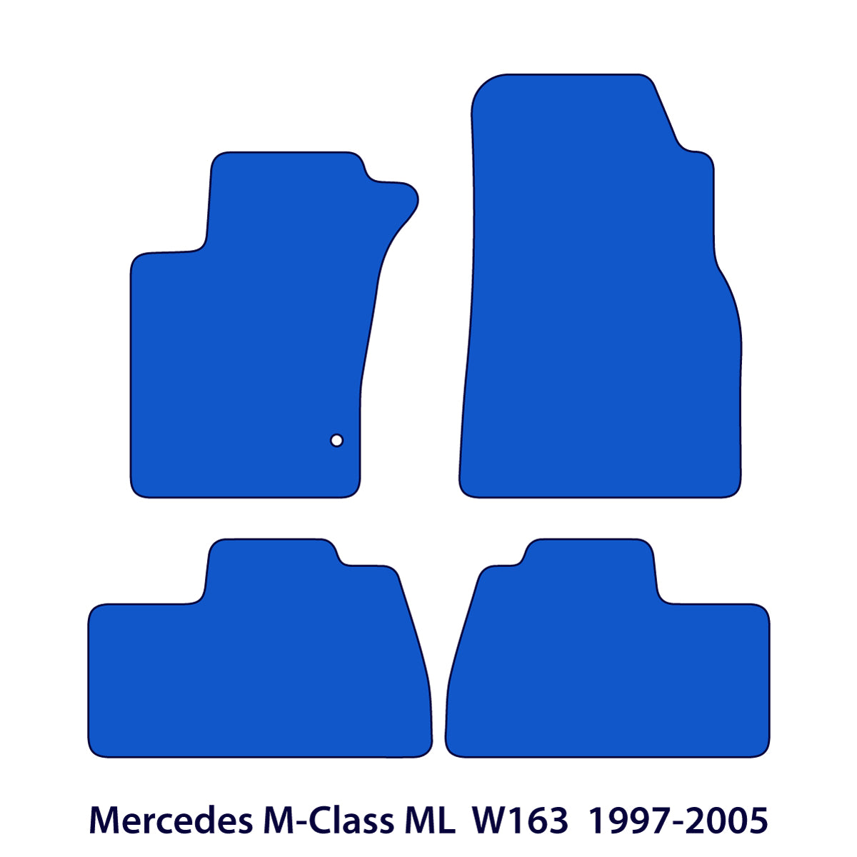 Mercedes M-Class ML Velour Floor Mats 1997-2005 – W163 – Black