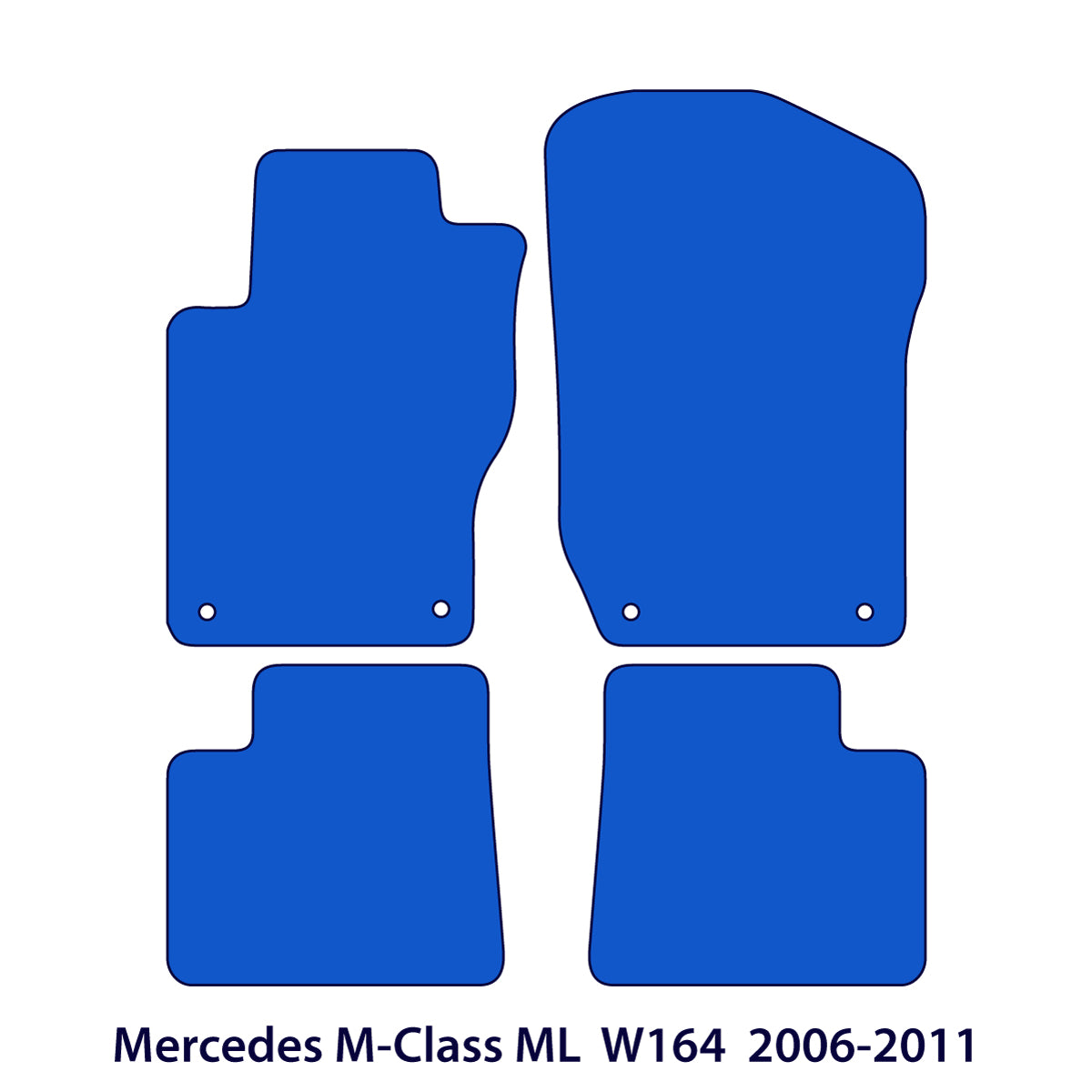 Mercedes M-Class ML Velour Floor Mats 2006-2011 – W164 – Black Exclusive