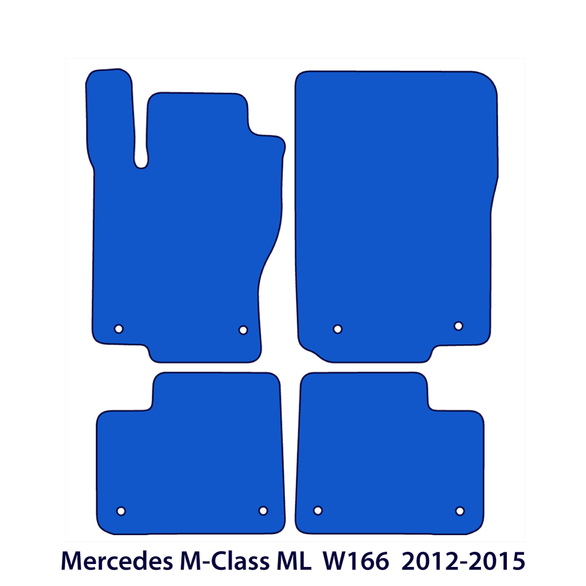 Mercedes M-Class ML Velour Floor Mats 2012-2015 – W166 – Black