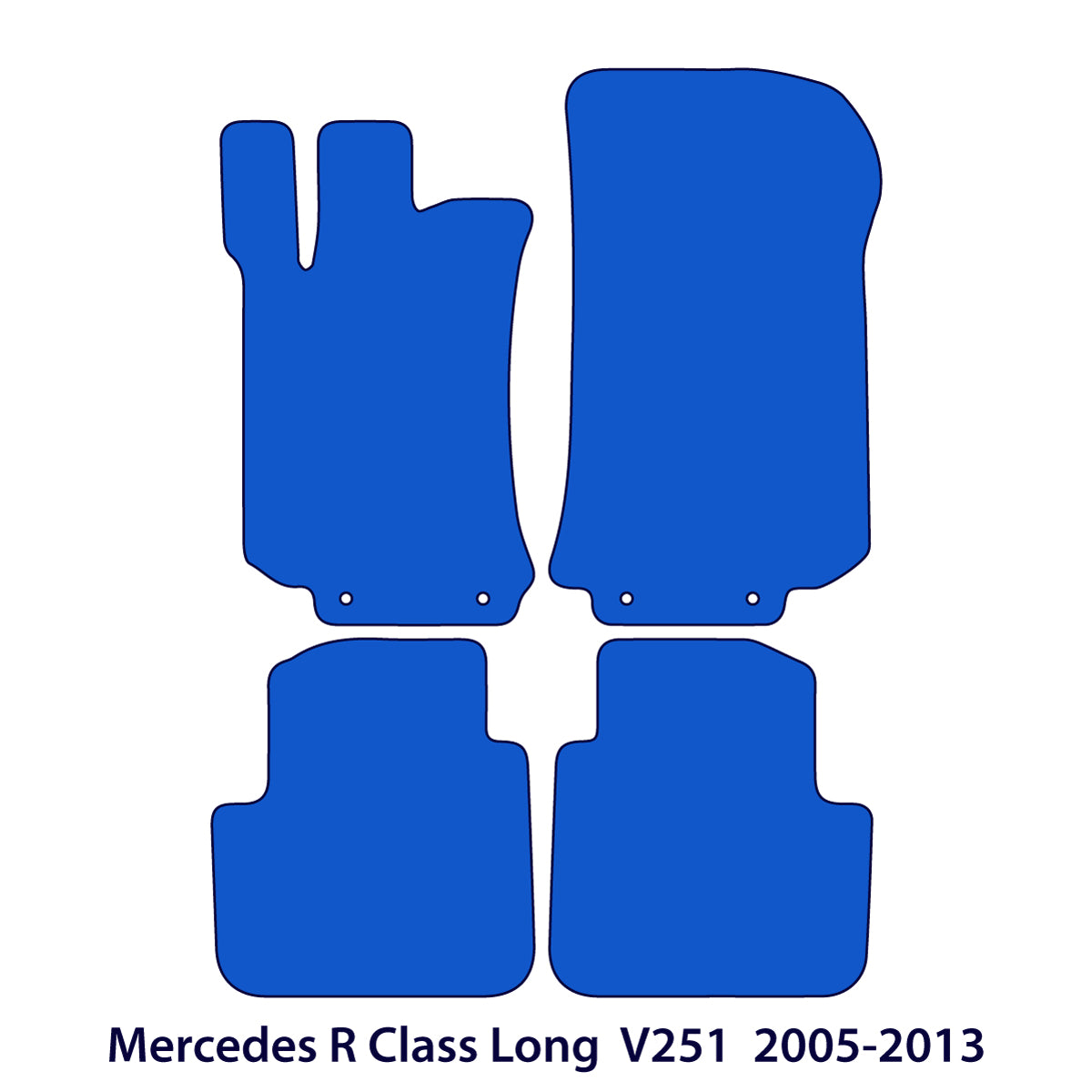 Mercedes R-Class Velour Floor Mats 2005-2013 – V251 – Black
