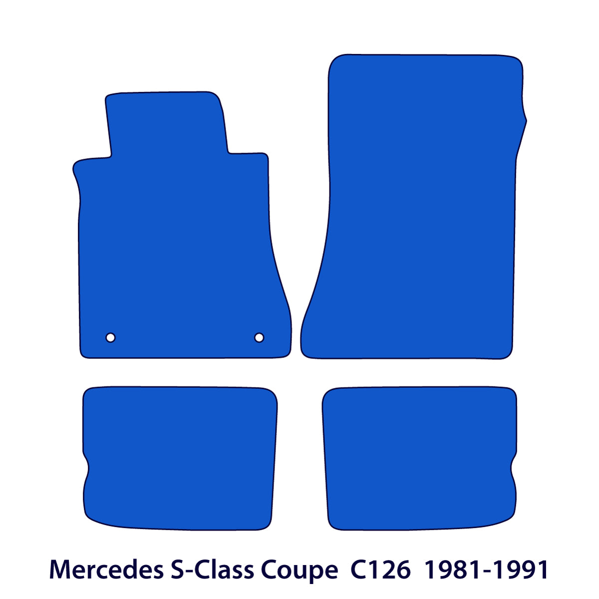 Mercedes S-Class Coupé Velour Floor Mats 1981-1991 – C126 – Black
