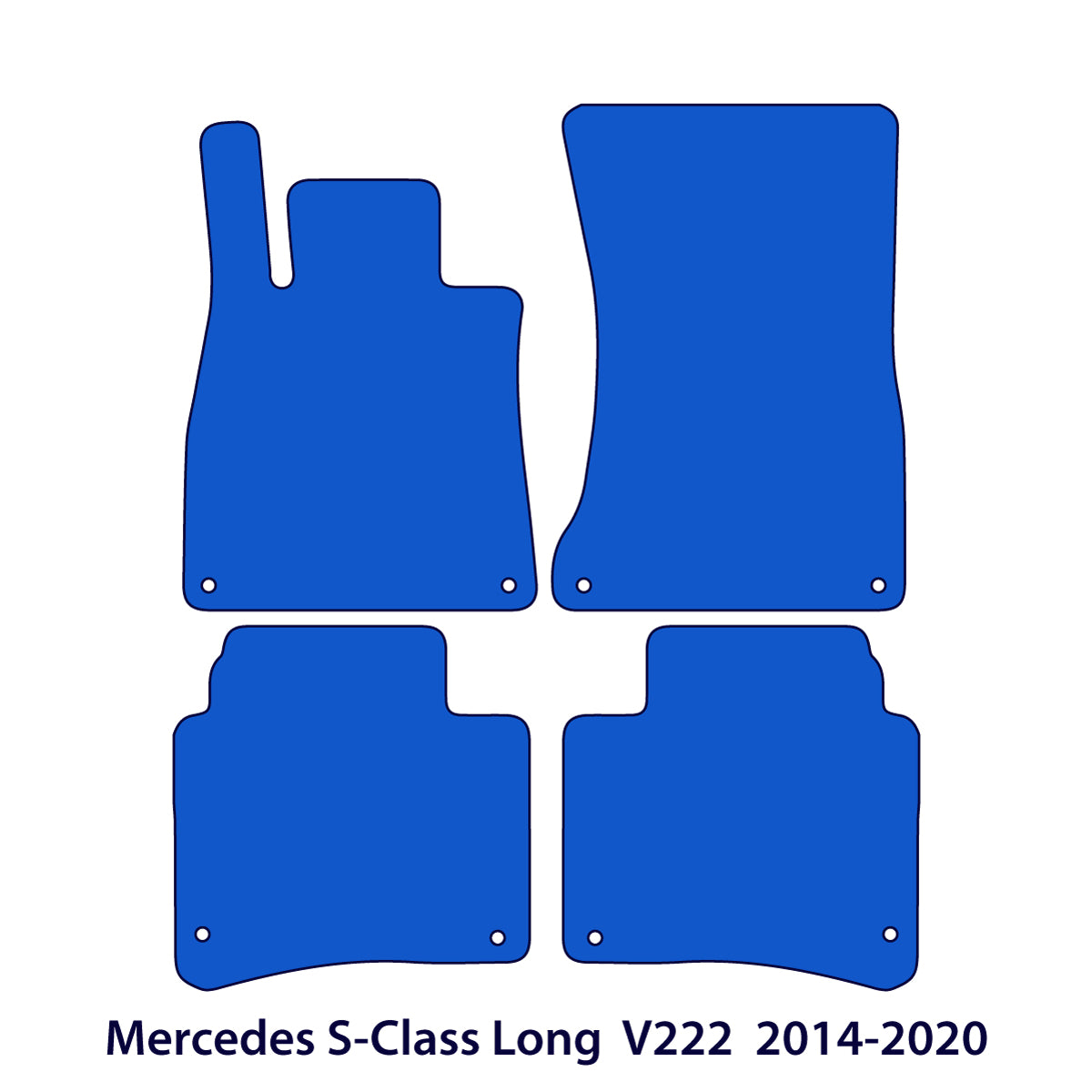 Mercedes S-Class Long Velour Floor Mats 2014-2020 – V222 – Black