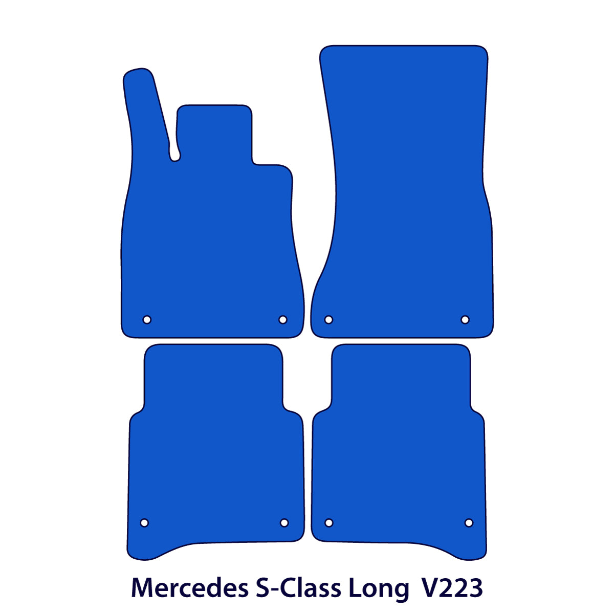 Mercedes S-Class Long Velour Floor Mats 2021-2025 – V223 – Black