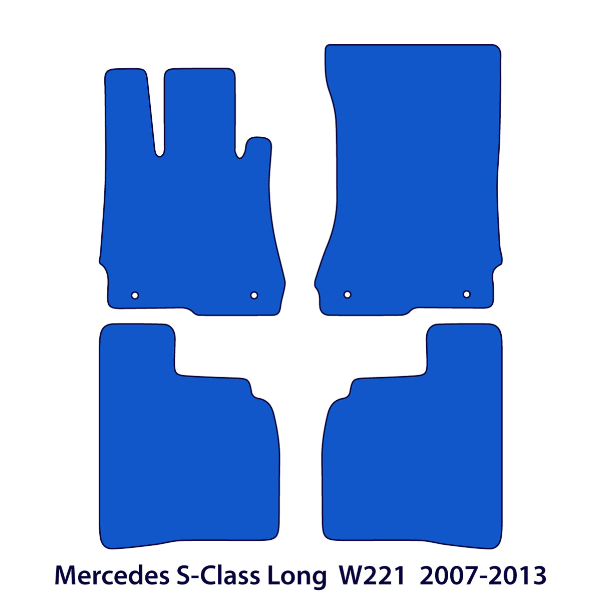 Mercedes S-Class Long Velour Floor Mats 2007-2013 – W221 – Black