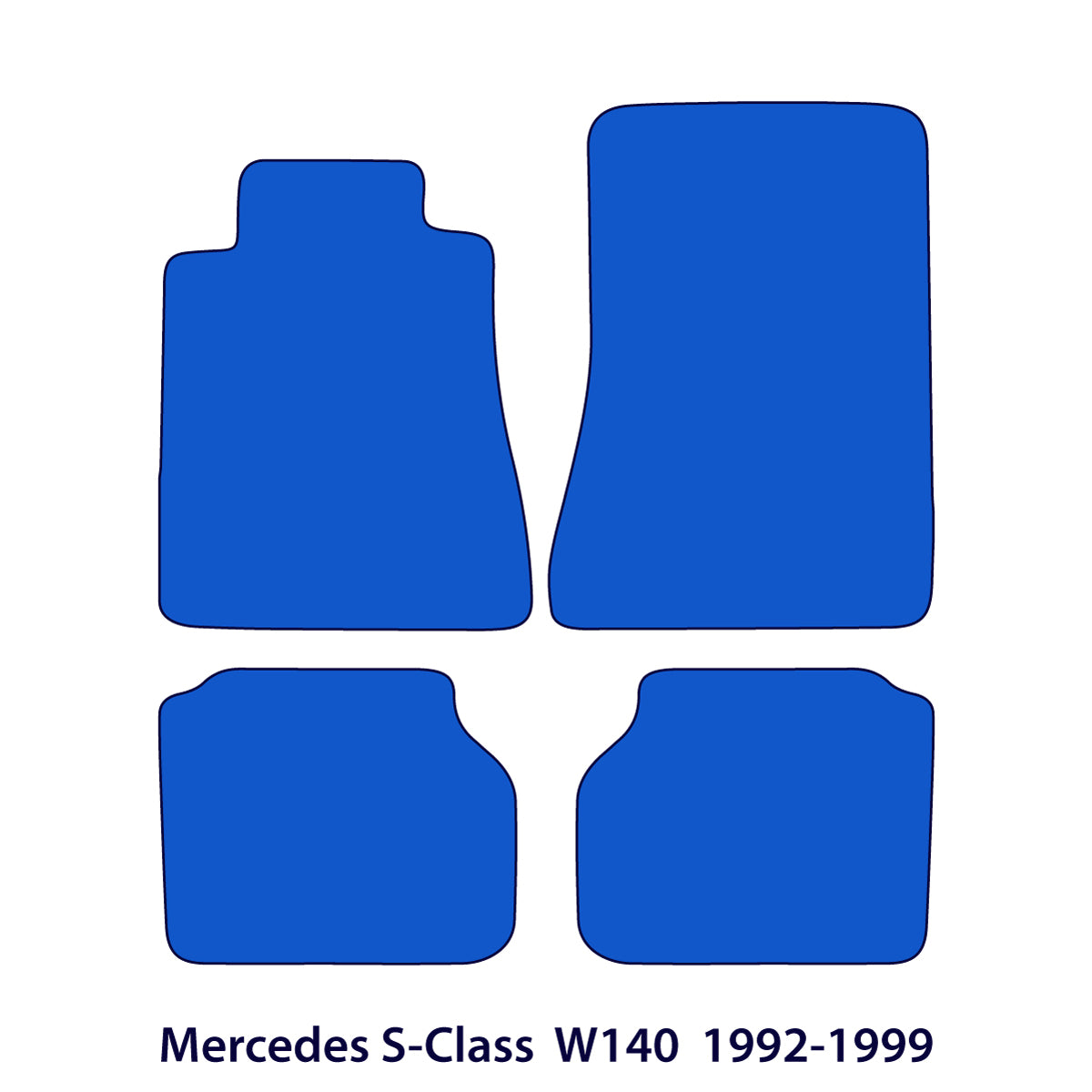 Mercedes S-Class Short Velour Floor Mats 1992-1999 – W140 – Black