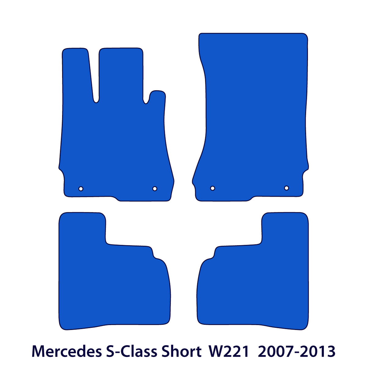 Mercedes S-Class Short Velour Floor Mats 2007-2013 – W221 – Black