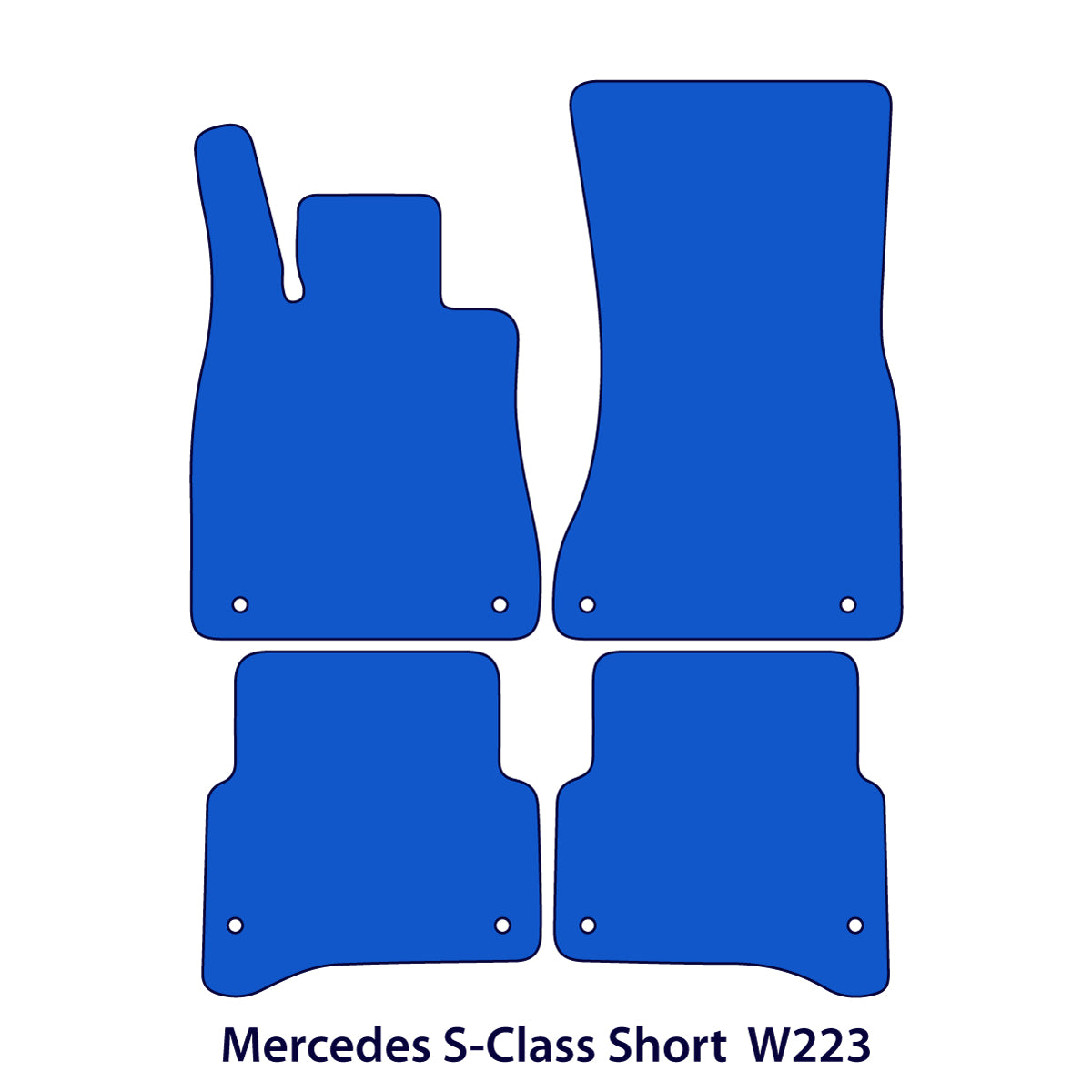 Mercedes S-Class Short Velour Floor Mats 2021-2025 – W223 – Black