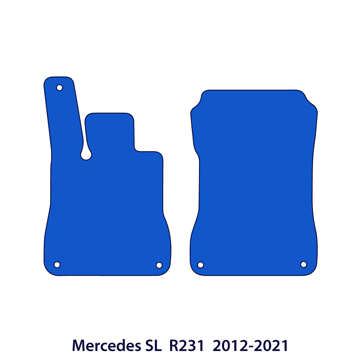 Mercedes SL Velour Floor Mats 2012-2021 – R231 – Black