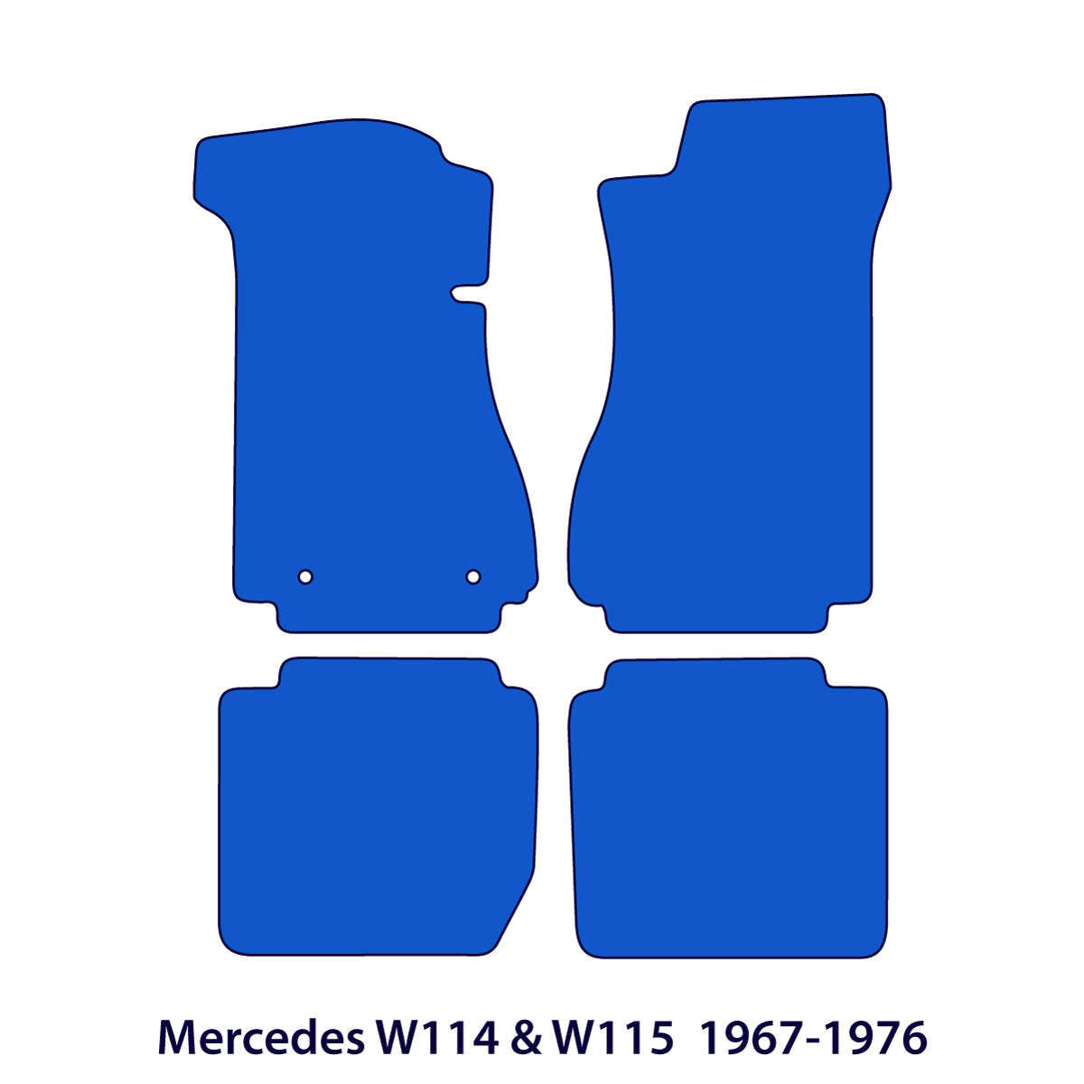Mercedes W114 &amp; W115 Velour Floor Mats 1967-1976 – Black
