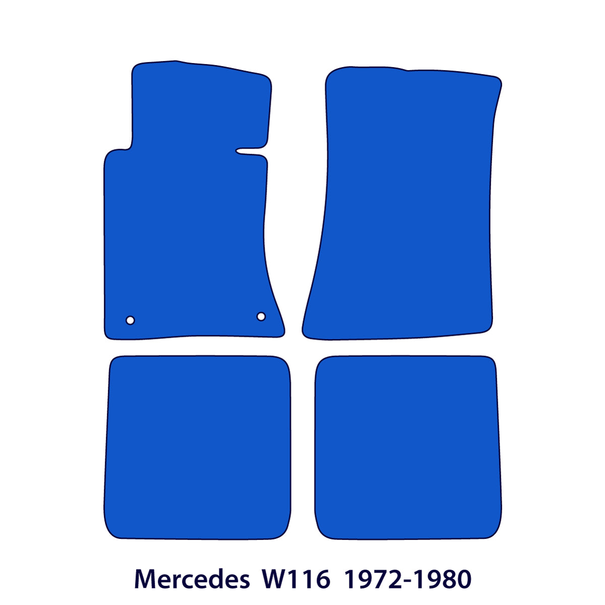 Mercedes S-Class W116 Velour Floor Mats 1973-1980 – Black