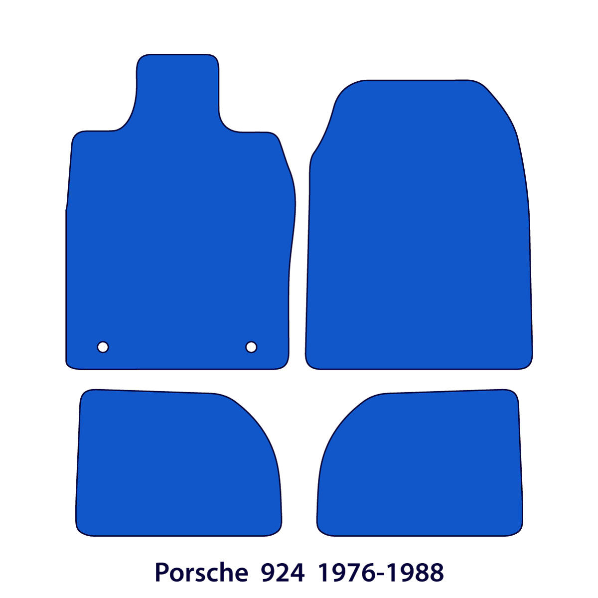 Porsche 924 Velour Floor Mats 1976-1988 – Black