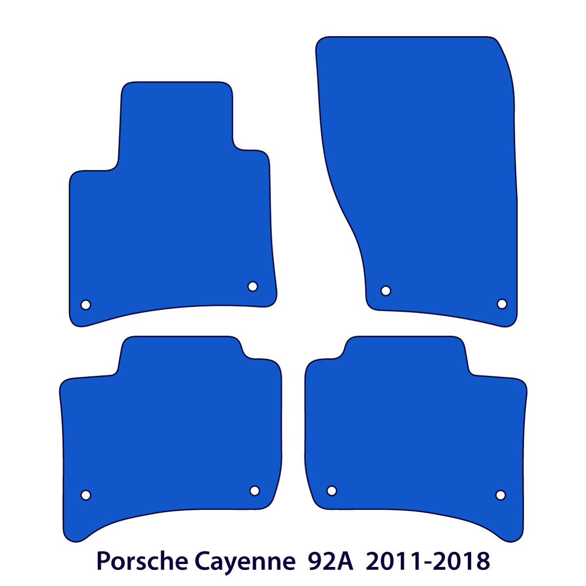 Porsche Cayenne Velour Floor Mats 2011-2018 – 92A – Black