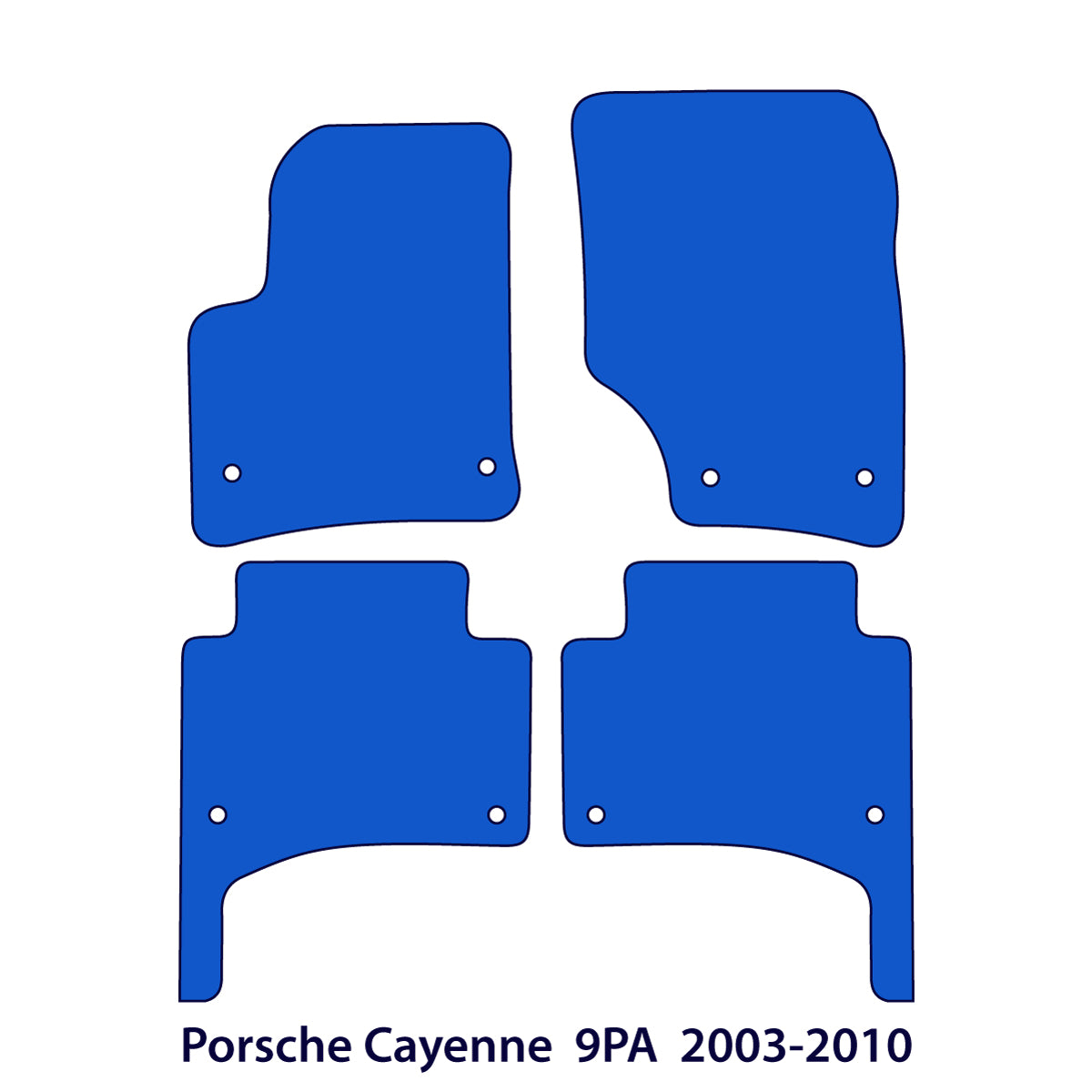 Porsche Cayenne Velour Floor Mats 2003-2010 – 9PA – Black