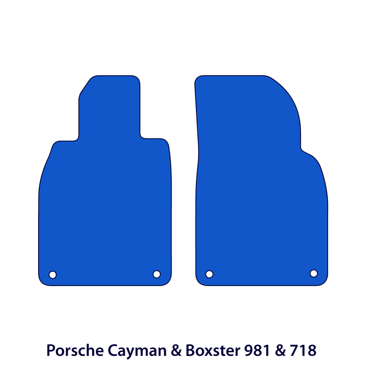 Porsche Boxster Cayman &amp; Spyder Velour Floor Mats 2013-2025 – 981 &amp; 718 – Black