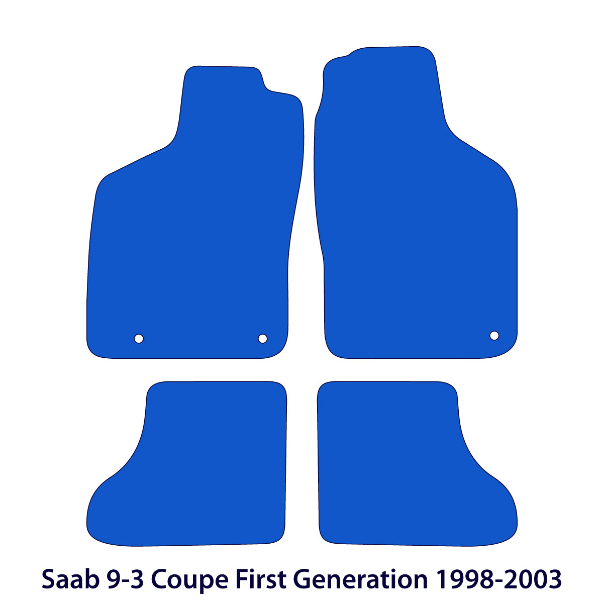 Saab 9-3 2-door Coupé Velour Floor Mats 1998-2003 – Black