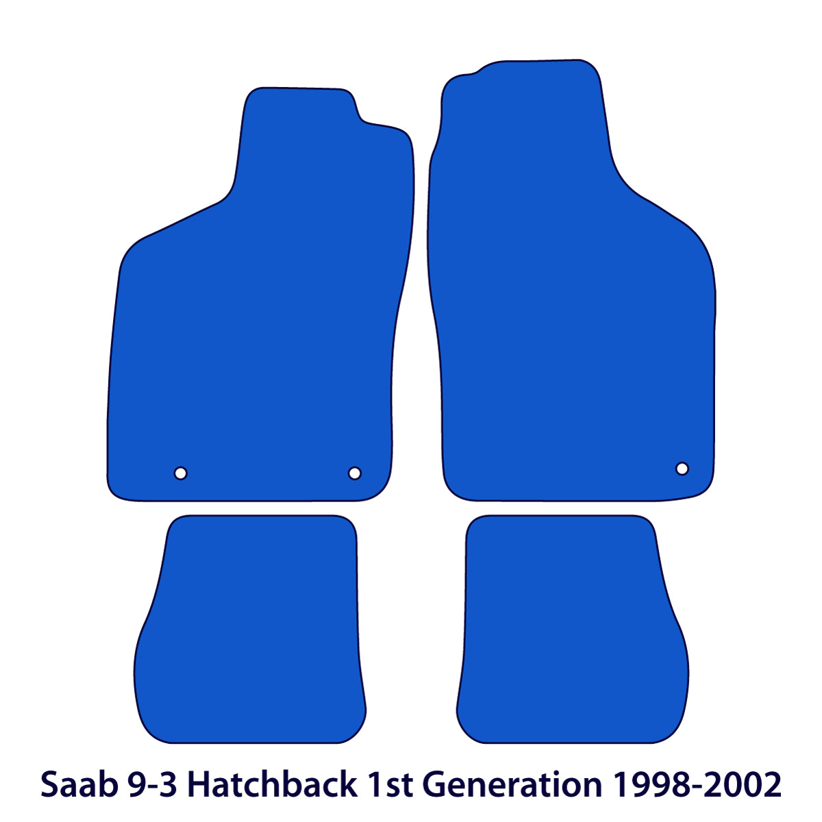 Saab 9-3 4-door Hatchback Velour Floor Mats 1998-2002 – Black