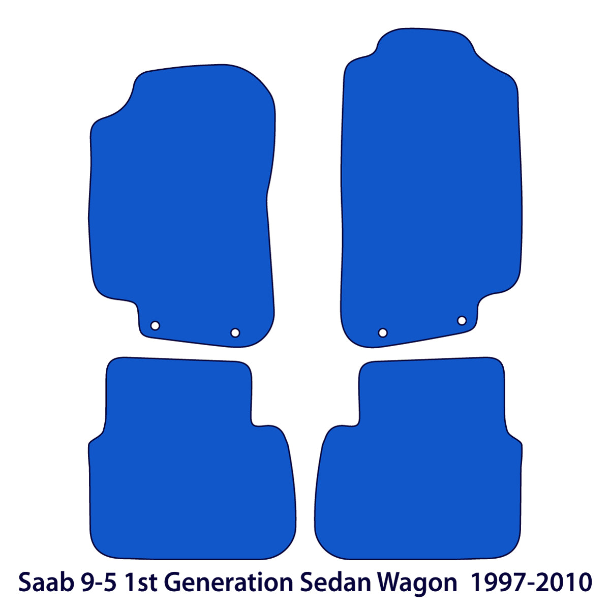Saab 9-5 Velour Floor Mats - 1997-2009 - Black