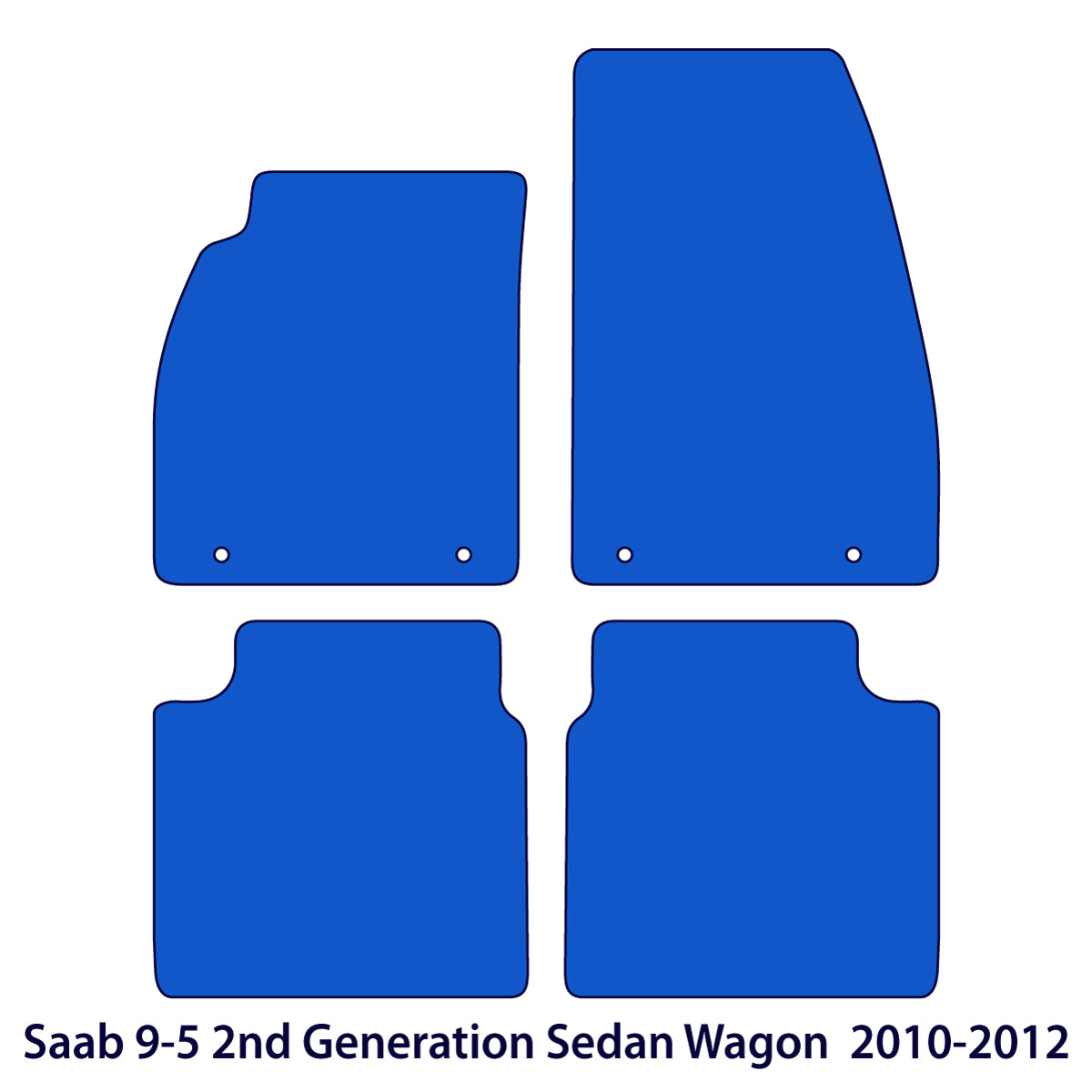 Saab 9-5 Velour Floor Mats - 2010-2012 - Black
