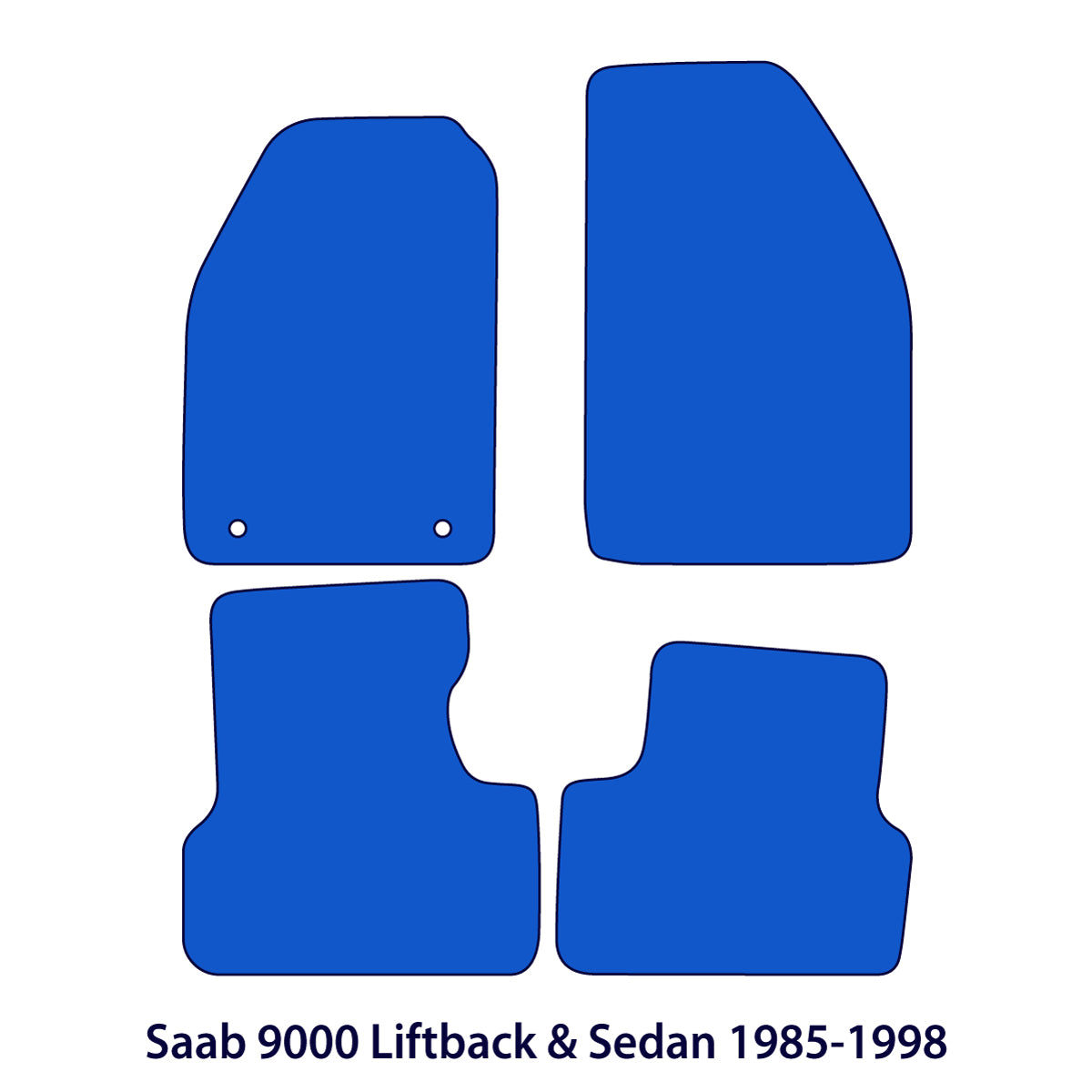 Saab 9000 Velour Floor Mats 1985-1998 – Liftback, Sedan – Black