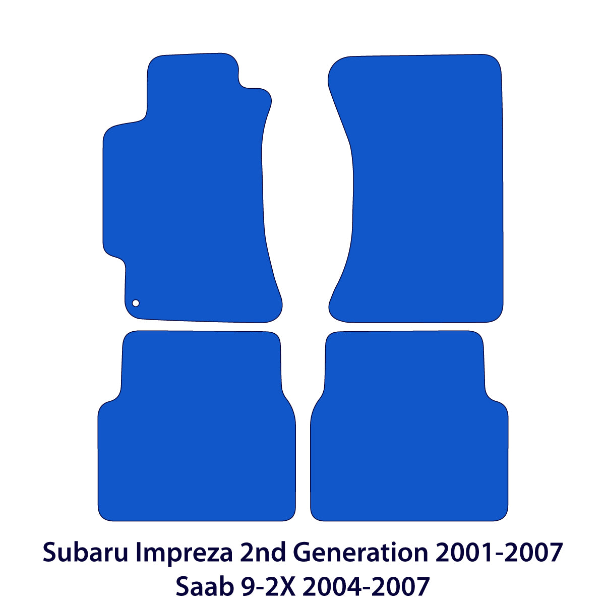 Subaru Impreza 2002-2007 & Saab 9-2X 2004-2007 Velour Floor Mats – Black