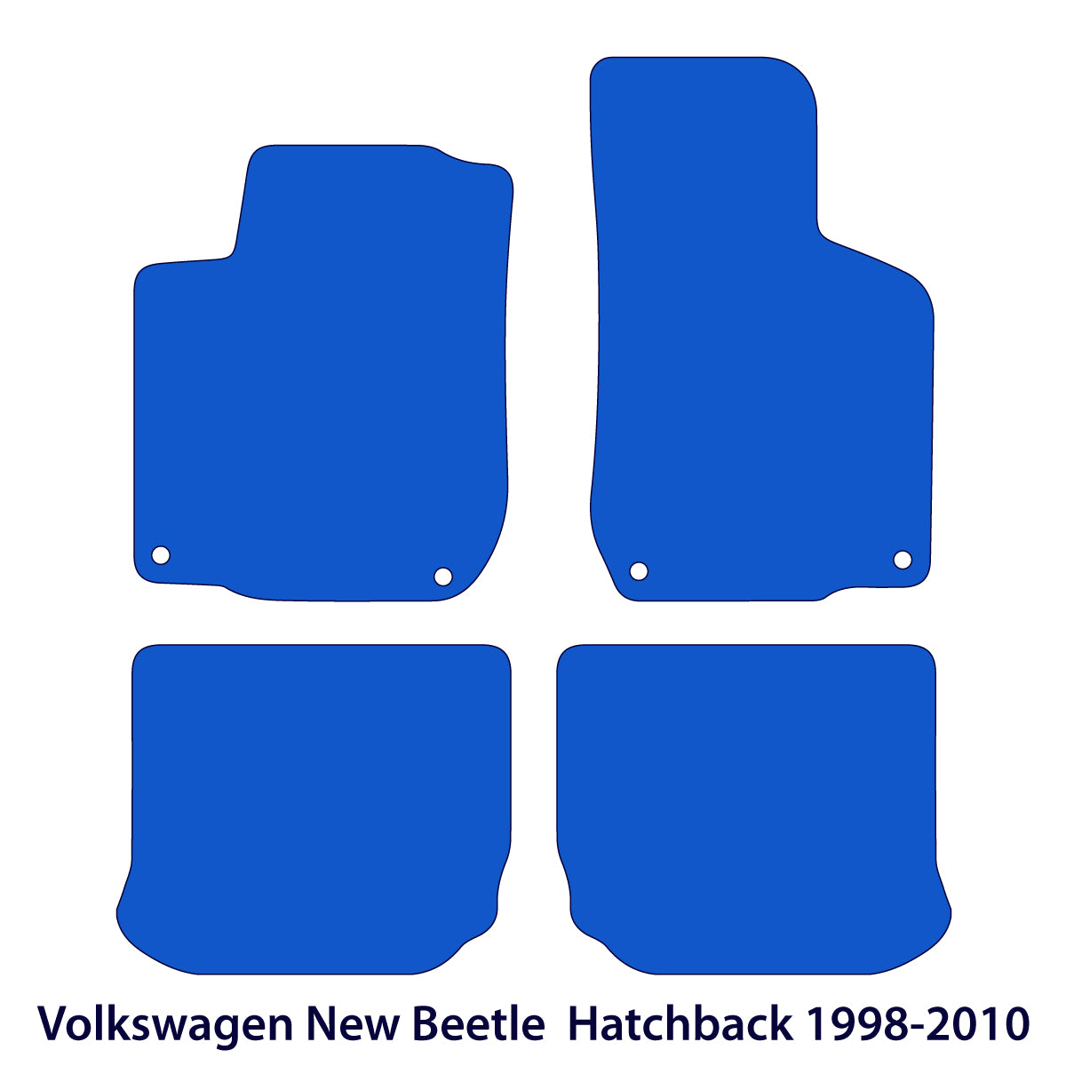 Volkswagen New Beetle Hatchback Velour Floor Mats 1998–2010 – Black