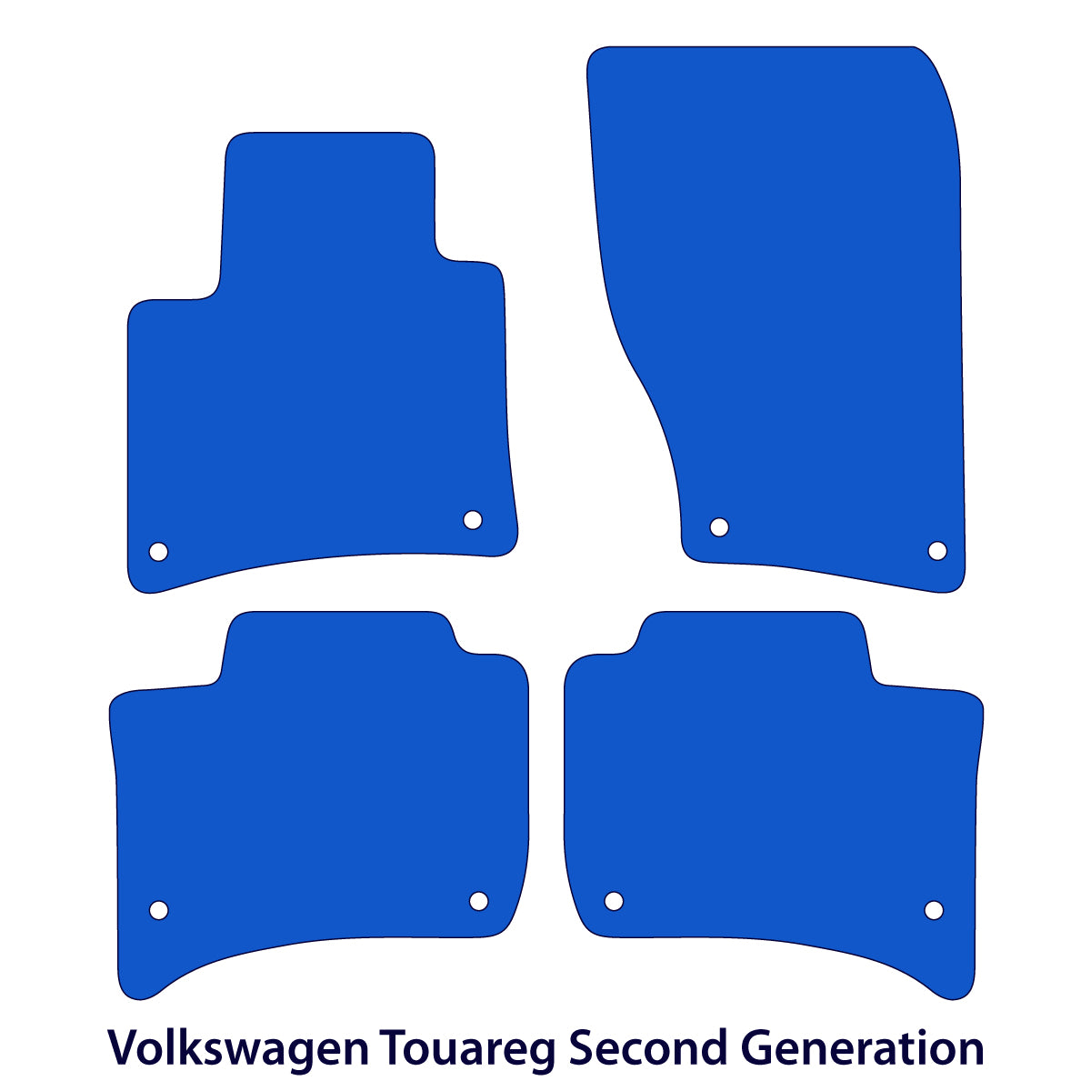 Volkswagen Touareg Velour Floor Mats – 2011-2017 – Black