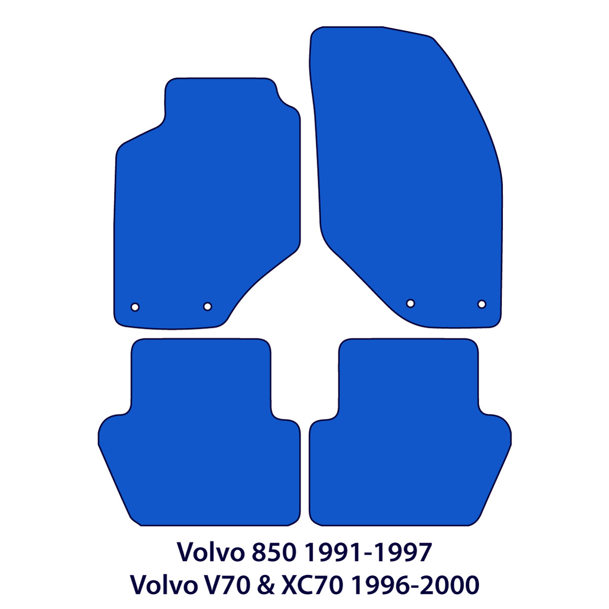 Volvo 850, S70, V70 XC70 Velour Floor Mats 1991-2000 – 1st Gen – Flag Tag