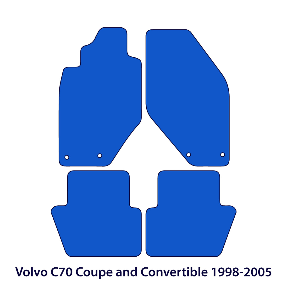 Volvo C70 Coupe &amp; Convertible Velour Floor Mats 1998-2005 – Flag Logo