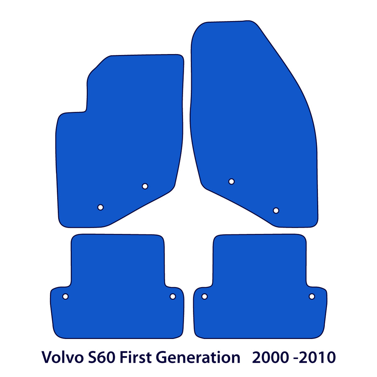 Volvo S60 Velour Floor Mats 2000-2010 – 1st Generation – Blue Edging