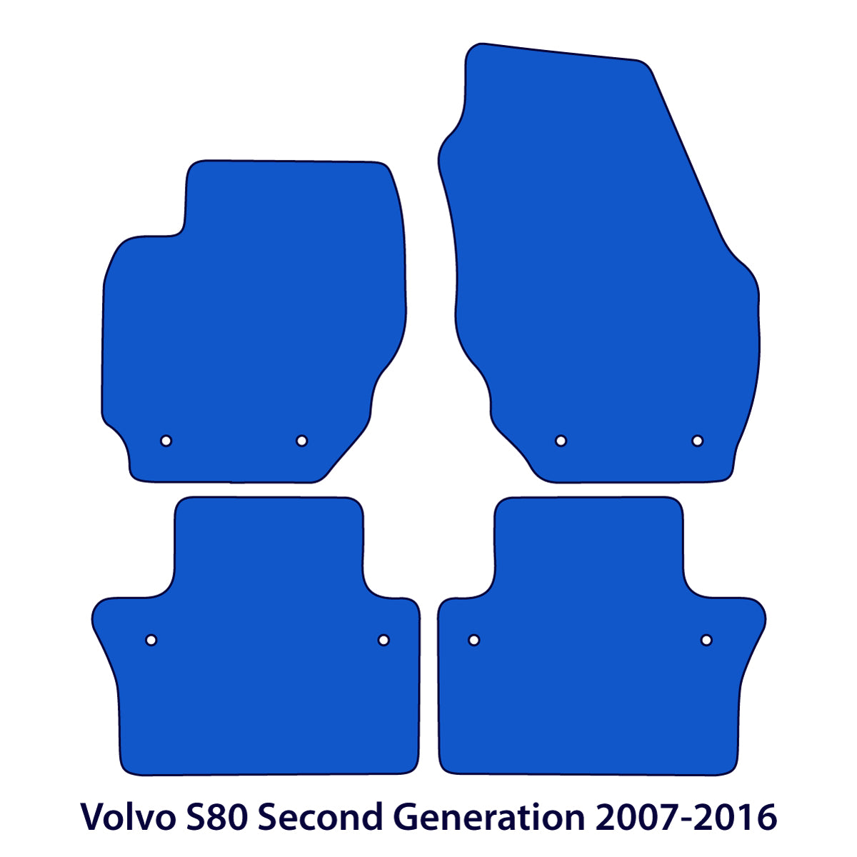 Volvo S80 Velour Floor Mats 2007-2016 – 2nd Generation – Black