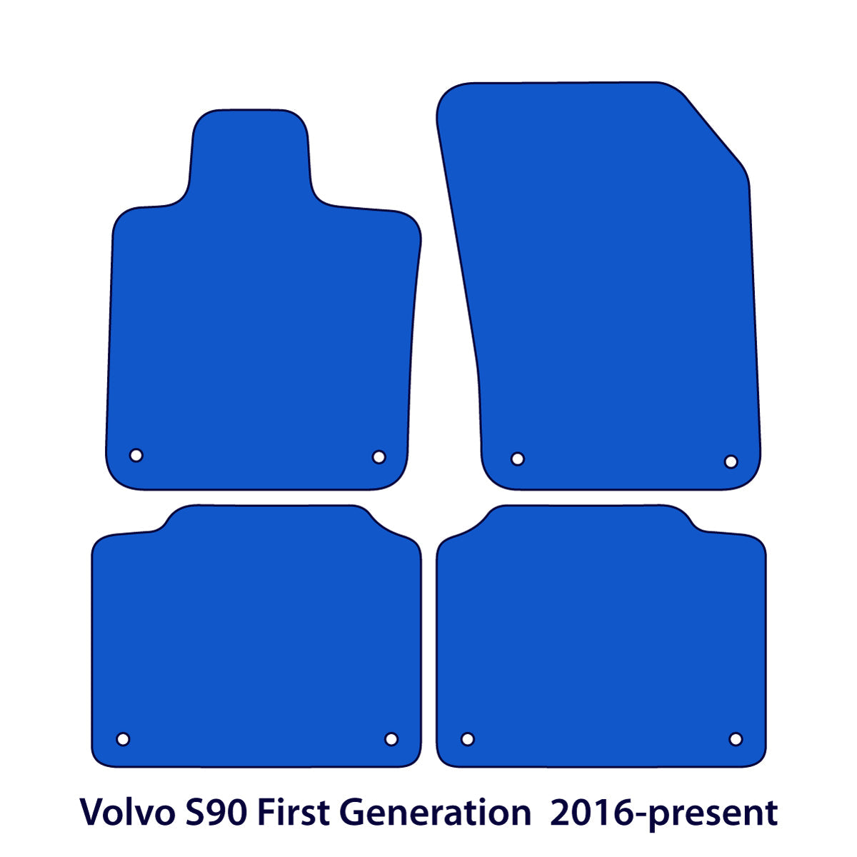Volvo S90 V90 Velour Floor Mats 2016-2026 – No T8 PHEV – Black