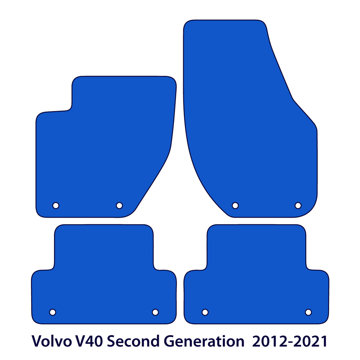 Volvo V40 Floor Mats - 2012-2021 - Blue Edging