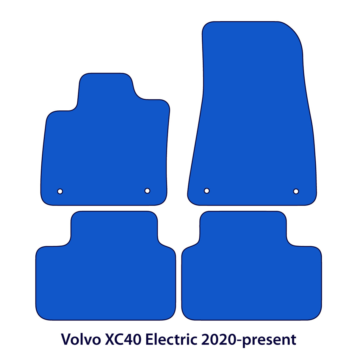 Volvo XC40 Velour Floor Mats - Electric First Generation - Black