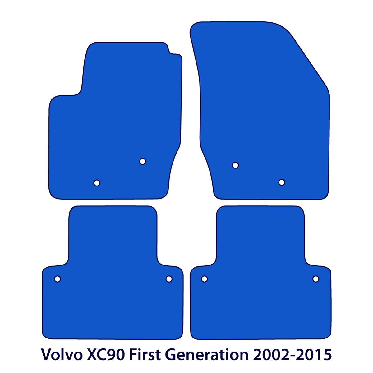 Volvo XC90 Velour Floor Mats 2002-2015 – 1st Gen – Black Exclusive